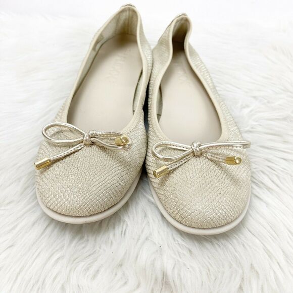 The FLEXX 6 Womens Beige Glitter Comfort Ballet Flats - Picture 5 of 9